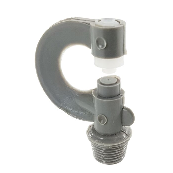 VDL boogsproeier, hogedruk nevelsproeier, nylon, grijs, 3/8" WW