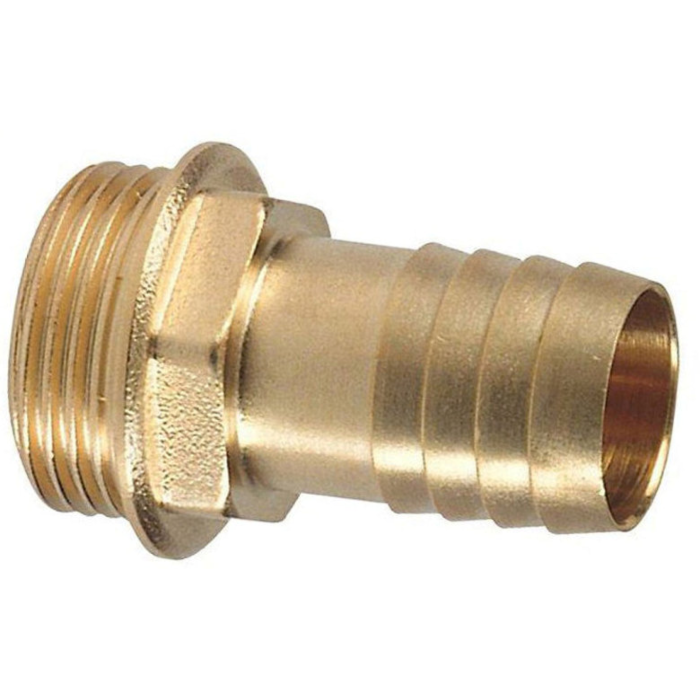 Messing slangtule 6-kant buitendraad 3/4" x 20 mm