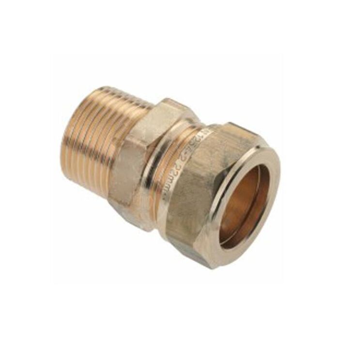 Bonfix messing draadkoppeling 22 mm knel x 1" buitendraad Bonfix messing draadkoppeling 22 mm knel x 1" buitendraad