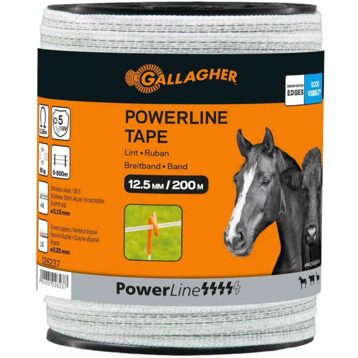 Powerline-lint-12,5mm-wit-rol-200m Powerline-lint-12,5mm-wit-rol-200m