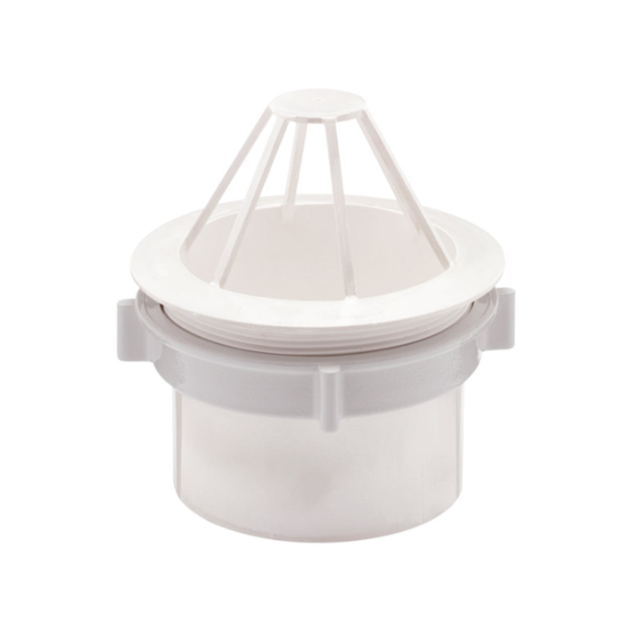 Gootuitloop met wartel voor bakgoot wit uitloop 80mm