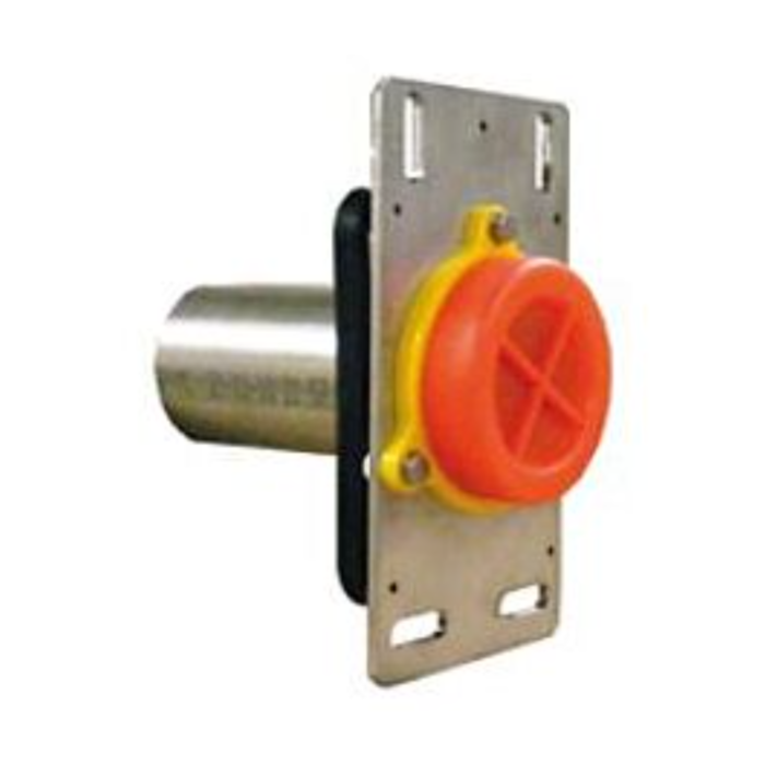 Gevelpassage RVS tbv gasmantelbuis 63,mm, met flens