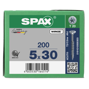 Spax spaanplaatschroeven T20 verzinkt 5 mm mm deeldraad