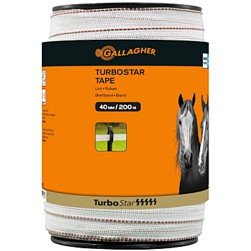 Gallagher Turbostar lint 40mm Super wit rol 200m