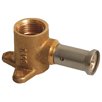Henco korte messing muurplaat 14 mm x 1/2"