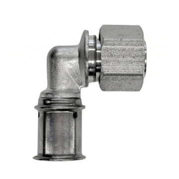 Ke Kelit Pushfit messing schroefknie 90° 16 mm x 1/2'' binnendraad voor inbouwreservoir